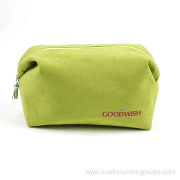 Custom Wholesale Beauty Square Velvet Portable Cosmetic Makeup Bag